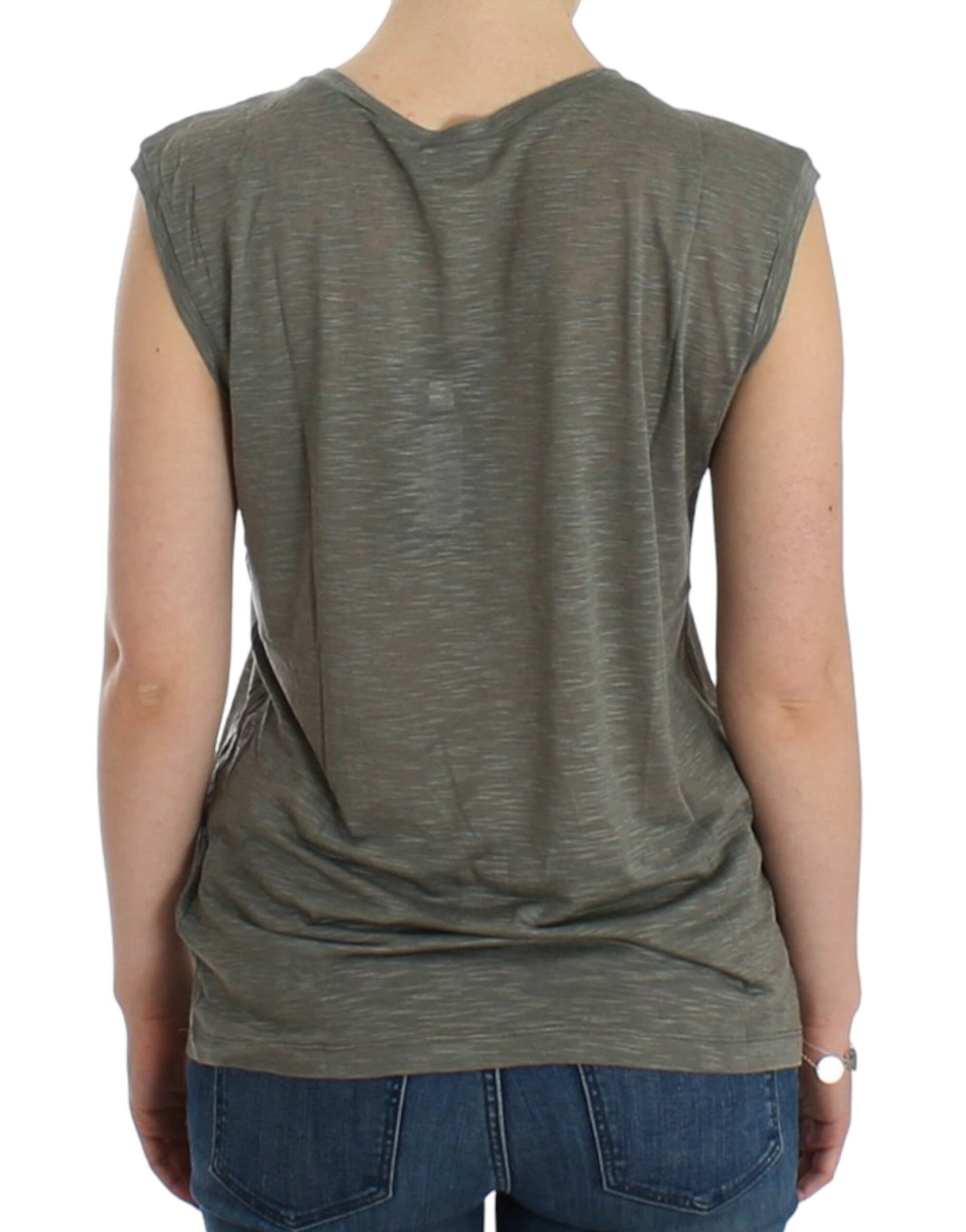 T-shirt sans manches gris à imprimé de la marque Costume National.