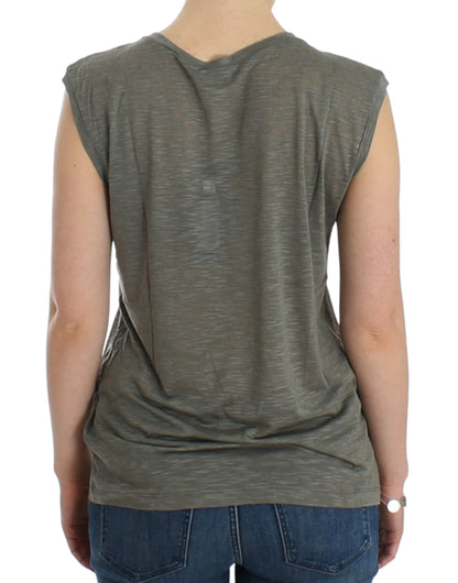 T-shirt sans manches gris à imprimé de la marque Costume National.