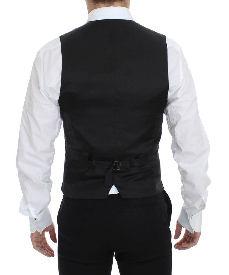 Gilet/veste sans manches en jersey rayé noir Dolce & Gabbana