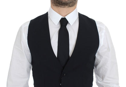 Gilet de cérémonie bleu en laine Dolce & Gabbana