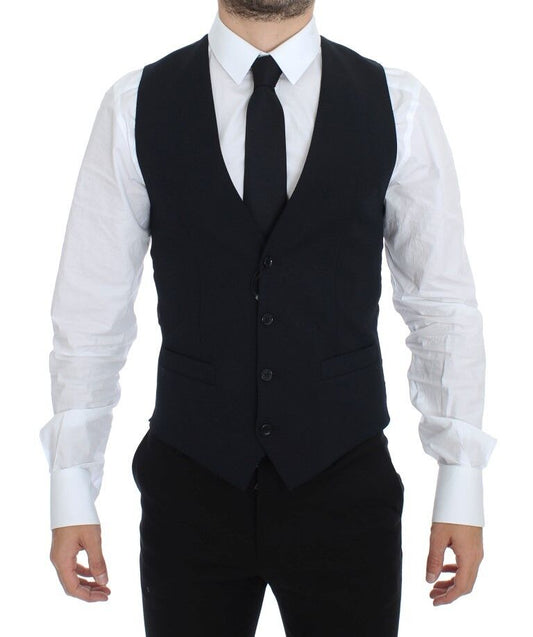 Dolce & Gabbana Blauw Vlool Vest voor Formele Gelegenheden