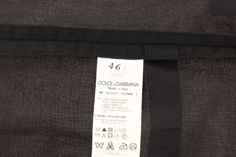 Gilet veste de cérémonie en laine noire Dolce &amp; Gabbana