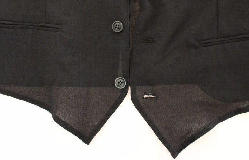 Gilet veste de cérémonie en laine noire Dolce &amp; Gabbana