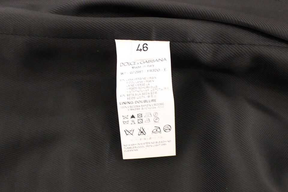 Gilet/veste en soie et laine rayée noire Dolce & Gabbana