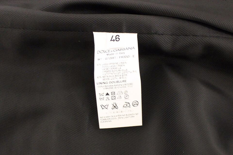 Gilet/veste en soie et laine rayée noire Dolce &amp; Gabbana