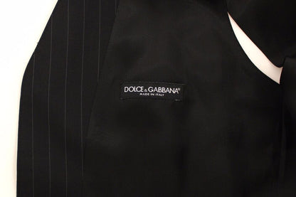 Gilet/veste en soie et laine rayée noire Dolce & Gabbana