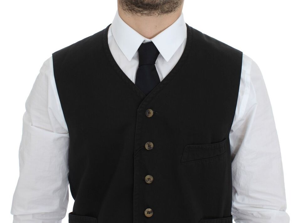 Dolce & Gabbana Vest/Gilet van zwart katoenmix