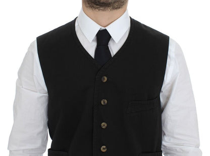 Dolce & Gabbana Vest/Gilet van zwart katoenmix