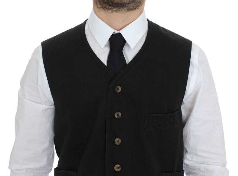 Gilet en coton noir et autres fibres de Dolce &amp; Gabbana
