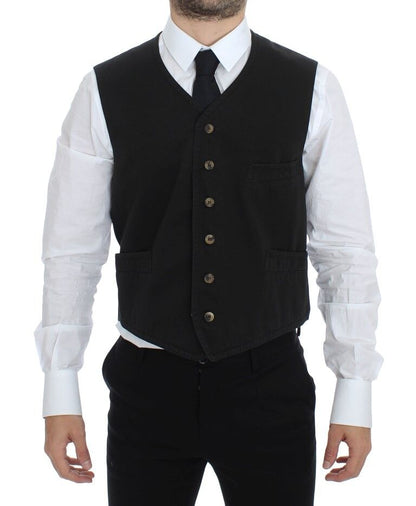 Dolce & Gabbana Vest/Gilet van zwart katoenmix