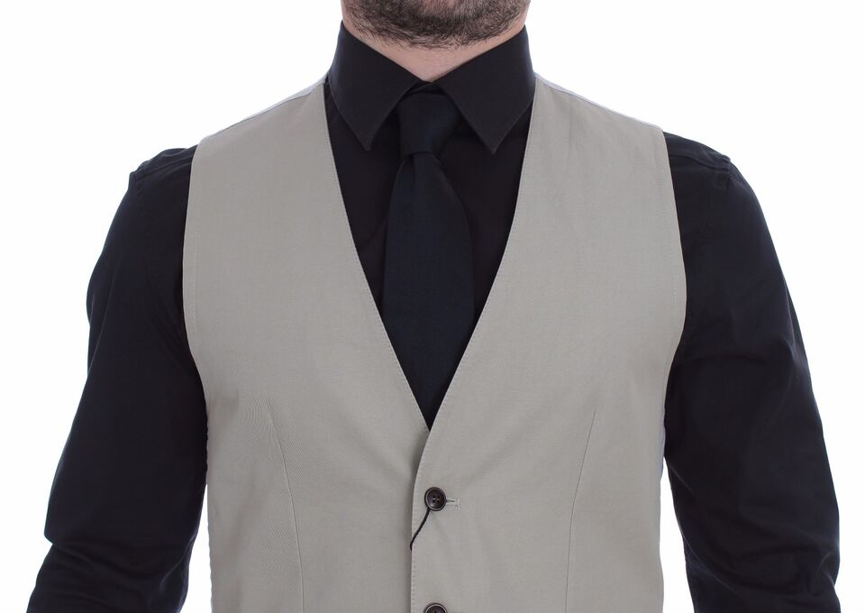 Veste/Gilet formelle en soie beige de Dolce & Gabbana