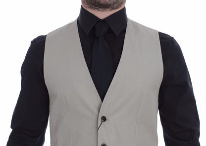Veste/Gilet formelle en soie beige de Dolce & Gabbana