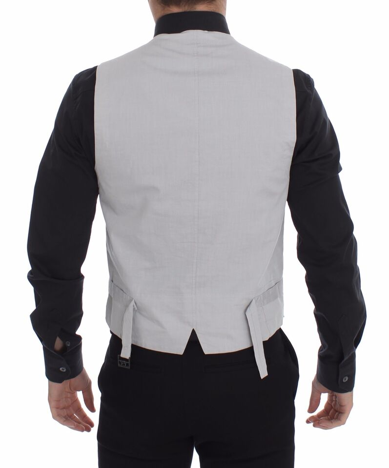 Veste/Gilet formelle en soie beige de Dolce & Gabbana