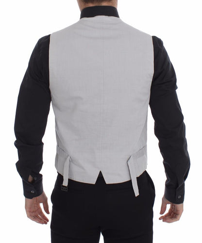 Veste/Gilet formelle en soie beige de Dolce & Gabbana