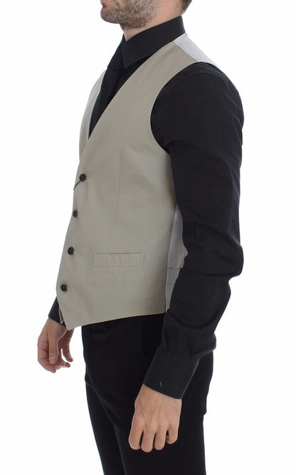 Veste/Gilet formelle en soie beige de Dolce & Gabbana