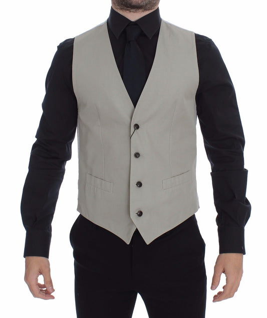 Dolce & Gabbana beige jurk van zijde-mix, formeel vest/gilet