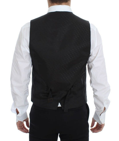 Dolce & Gabbana Veste-gilet en laine et soie extensible noire