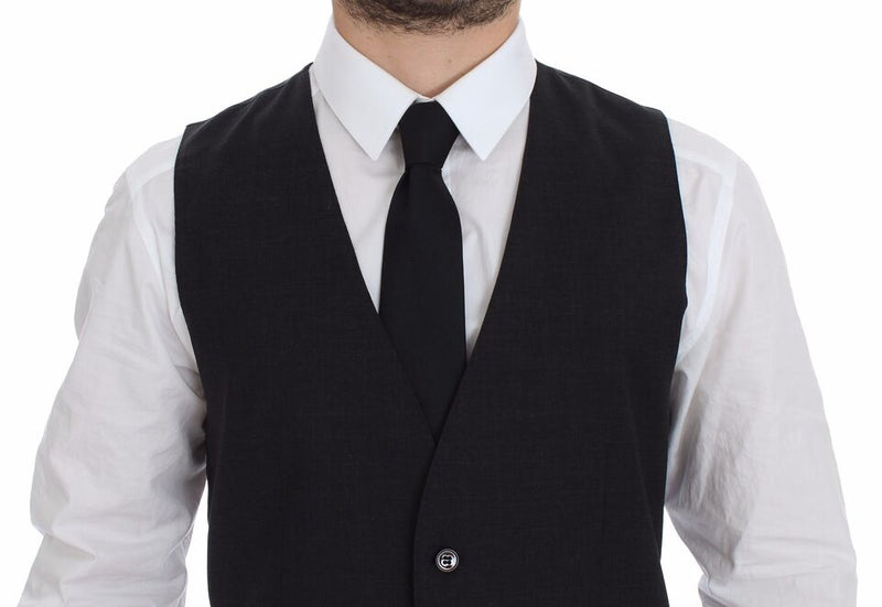 Gilet formel gris, coupe ajustée, à boutons, Dolce &amp; Gabbana