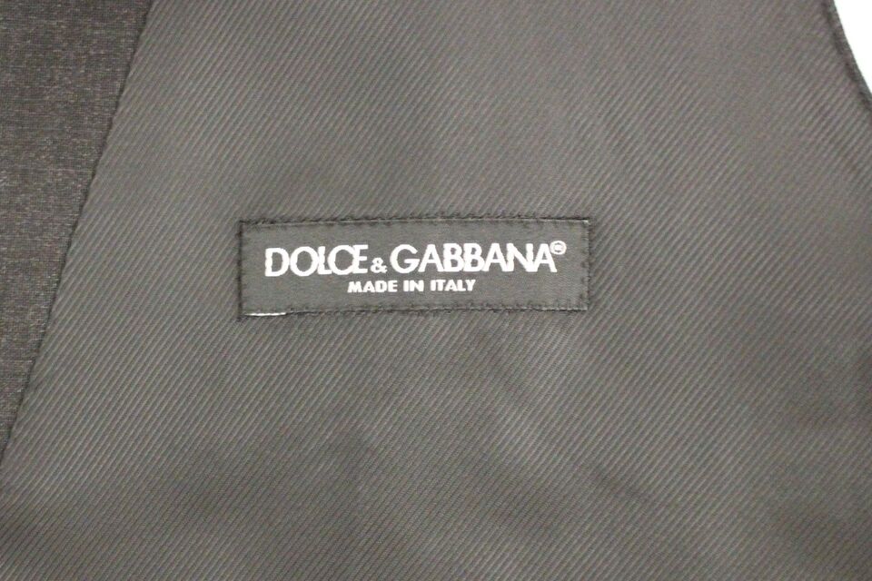 Gilet formel gris, coupe ajustée, à boutons, Dolce &amp; Gabbana