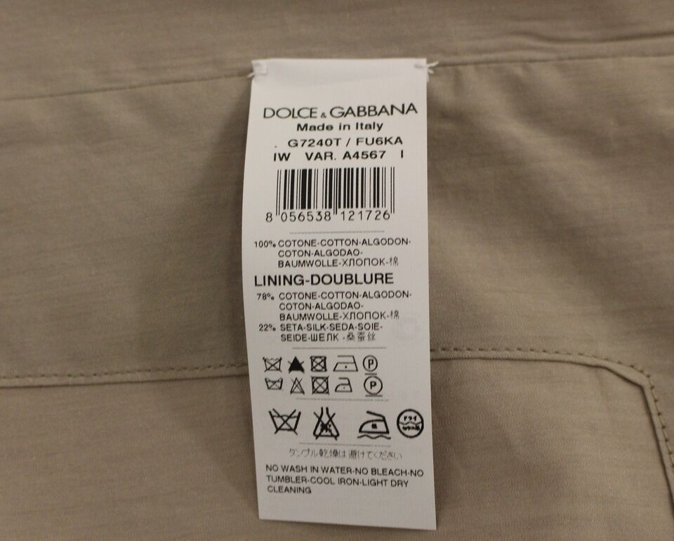 Gilet-robe beige en coton à coupe ajustée et à fermeture boutonnée de Dolce & Gabbana