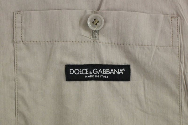 Gilet-robe beige en coton à coupe ajustée et à fermeture boutonnée de Dolce &amp; Gabbana