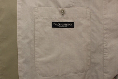 Veste-blazer Dolce & Gabbana en coton et soie beige.