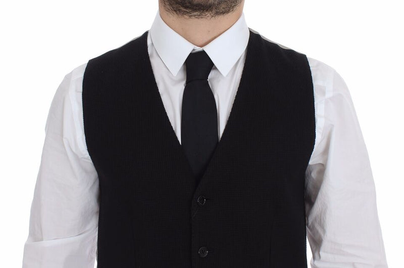 Veste-blazer Dolce &amp; Gabbana en coton noir, type gilet-robe.
