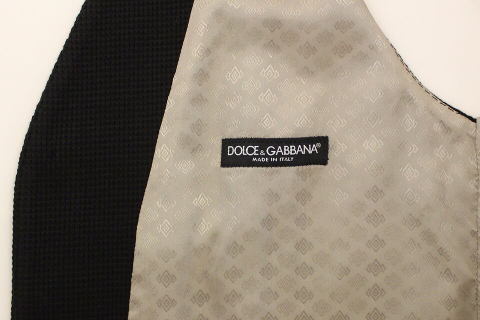 Veste-blazer Dolce &amp; Gabbana en coton noir, type gilet-robe.