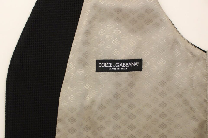 Veste-blazer Dolce &amp; Gabbana en coton noir, type gilet-robe.