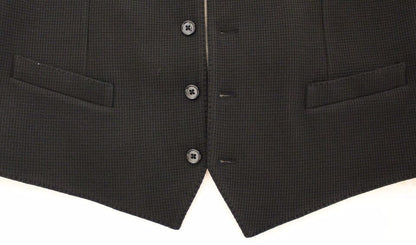 Veste-blazer Dolce & Gabbana en coton noir, type gilet-robe.
