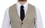 Dolce &amp; Gabbana Veste-blazer beige en coton, style gilet-robe.