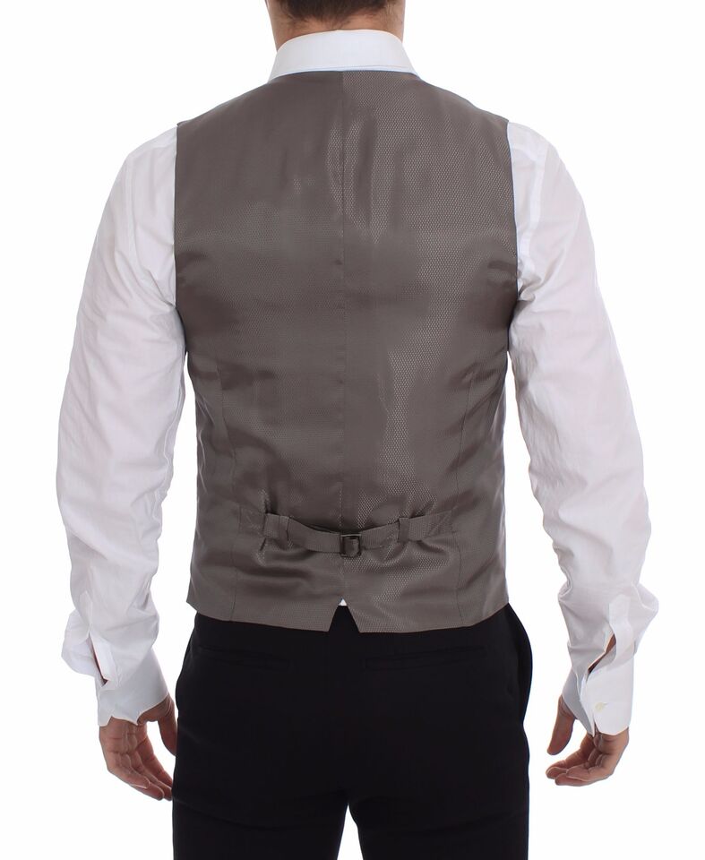 Dolce &amp; Gabbana Veste-blazer beige en coton, style gilet-robe.