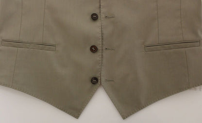 Dolce & Gabbana Veste-blazer beige en coton, style gilet-robe.