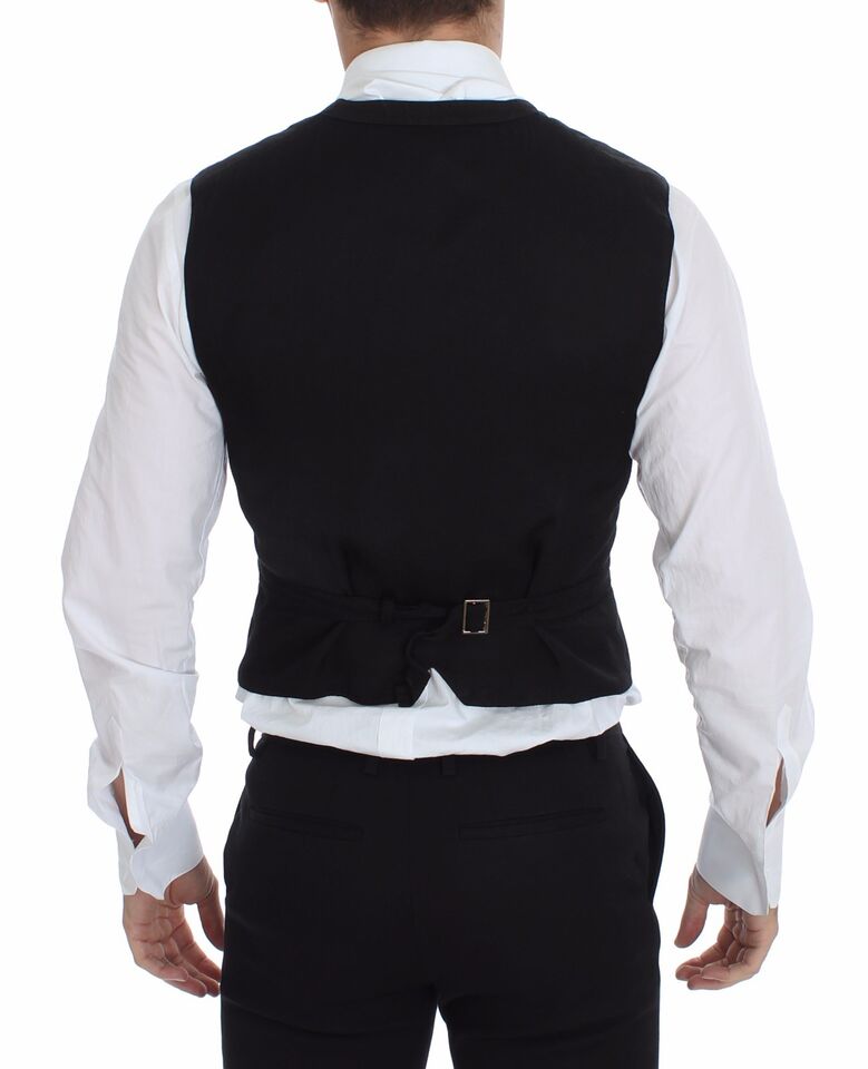 Veste-gilet en lin et coton noir de Dolce &amp; Gabbana