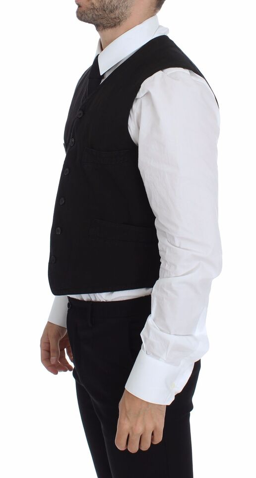 Veste-gilet en lin et coton noir de Dolce &amp; Gabbana