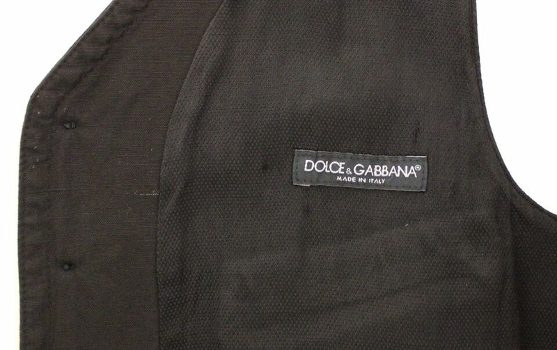 Veste-gilet en lin et coton noir de Dolce &amp; Gabbana