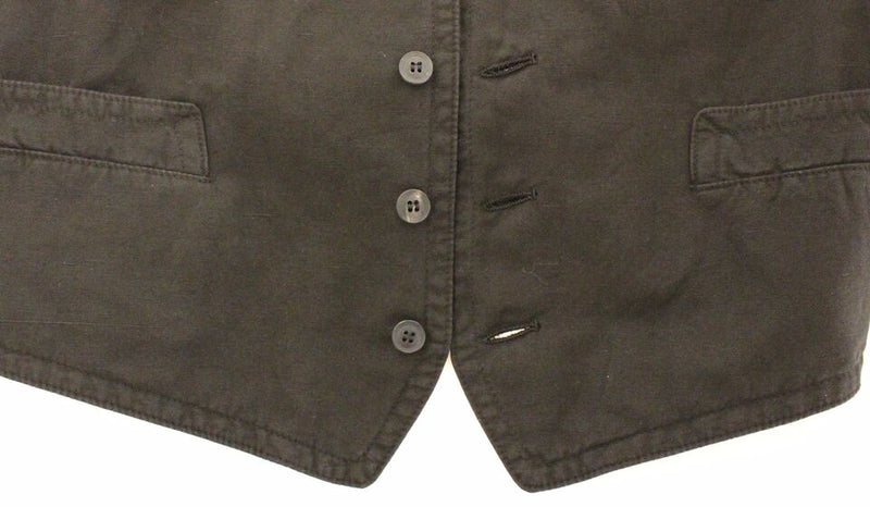 Veste-gilet en lin et coton noir de Dolce &amp; Gabbana