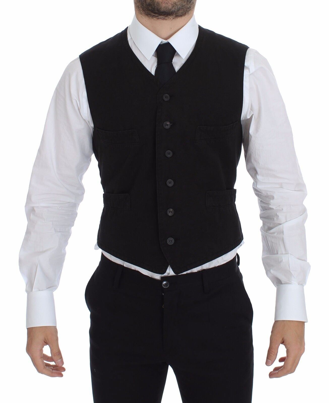 Dolce & Gabbana zwart linnen en katoenen vest-jasje