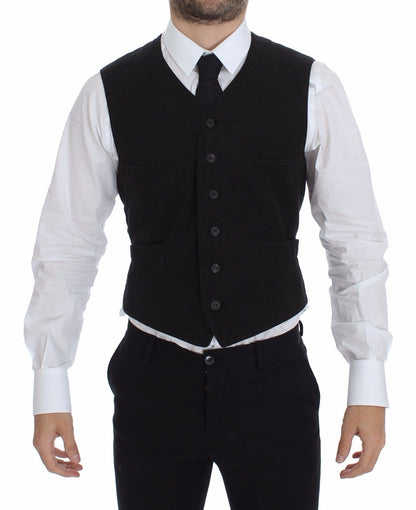 Dolce & Gabbana zwart linnen en katoenen vest-jasje