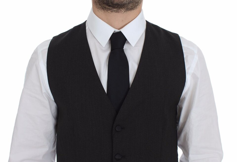 Veste-gilet en laine stretch grise de Dolce &amp; Gabbana