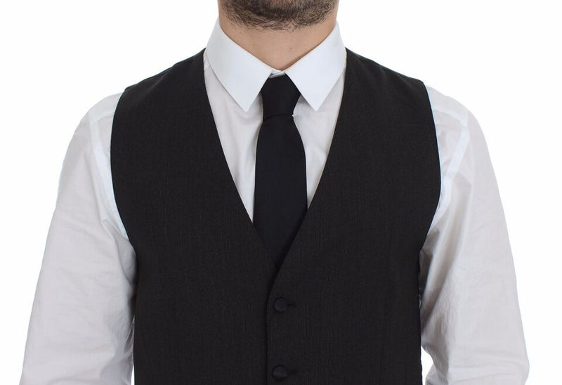 Veste-gilet en laine stretch grise de Dolce &amp; Gabbana