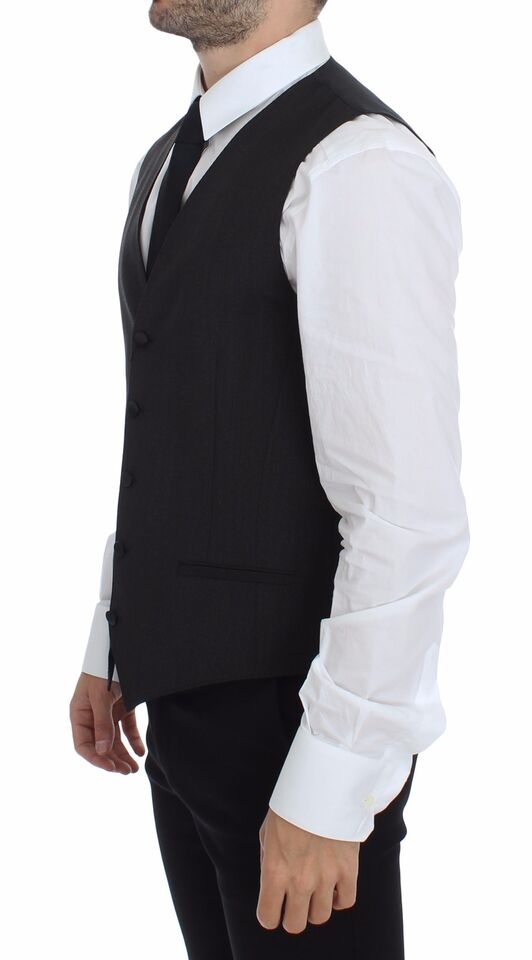Veste-gilet en laine stretch grise de Dolce &amp; Gabbana