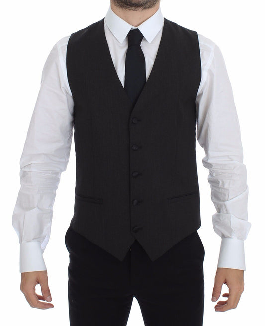 Dolce & Gabbana grijs wollen stretch vest-jasje