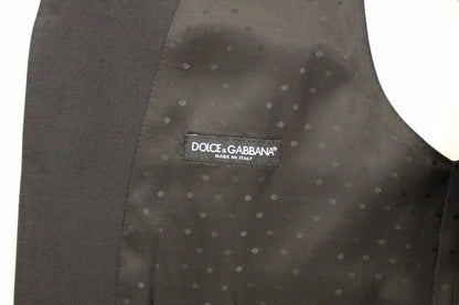 Dolce & Gabbana Veste-gilet en laine et soie extensible noire