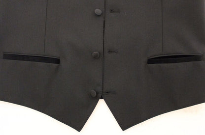 Dolce & Gabbana Veste-gilet en laine et soie extensible noire