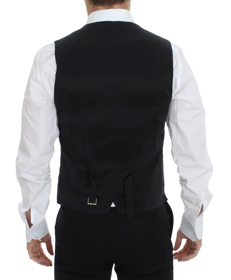 Dolce & Gabbana Veste-gilet en laine et soie extensible noire