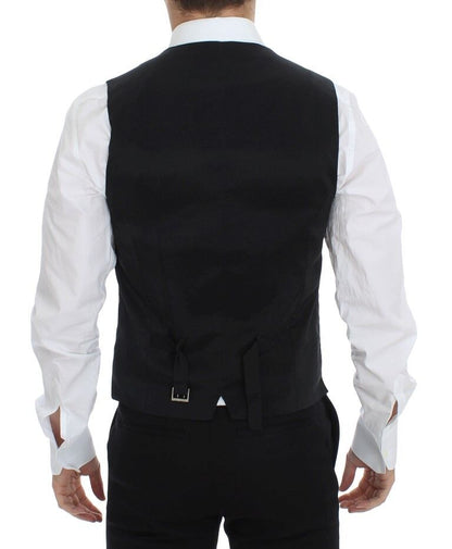 Dolce & Gabbana Veste-gilet en laine et soie extensible noire