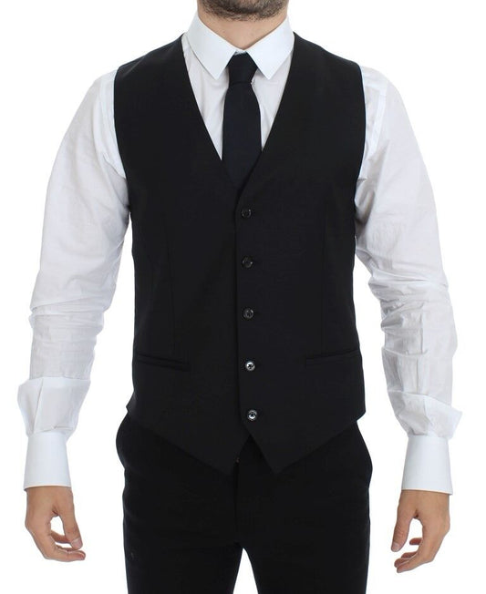 Dolce & Gabbana zwart wollen, zijden en stretch vest-jasje