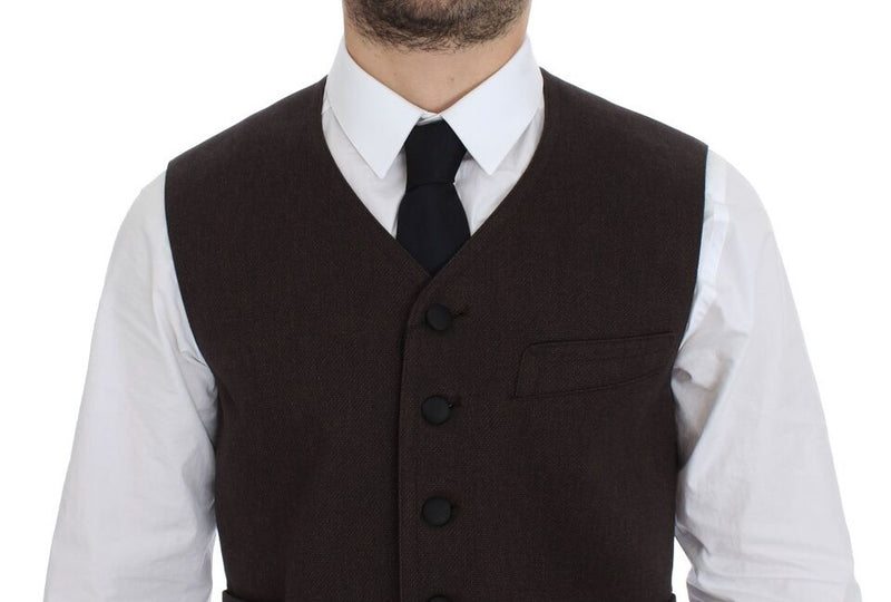 Gilet en coton mélangé brun de Dolce &amp; Gabbana