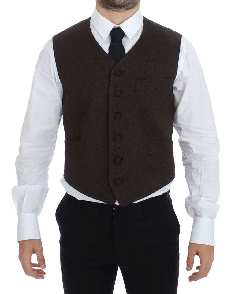 Gilet en coton mélangé brun de Dolce &amp; Gabbana